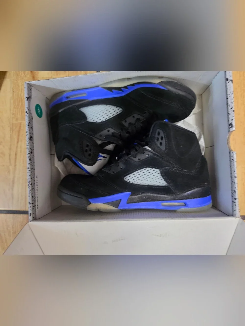 Jordan Big Kids Black & Blue Basketball Sneakers 7y